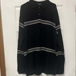 (🙈2 For $20)Nautica Men's XL Shirt/Sweater Black and White Stripes
